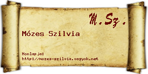 Mózes Szilvia névjegykártya